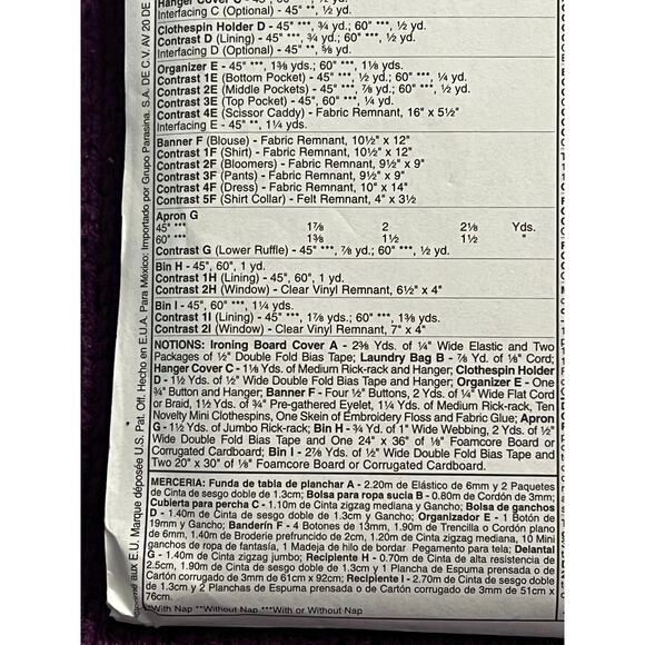 mcCalls 6051 Apron ironing board cover organizer bins clothes pin holder - Picture 5 of 7